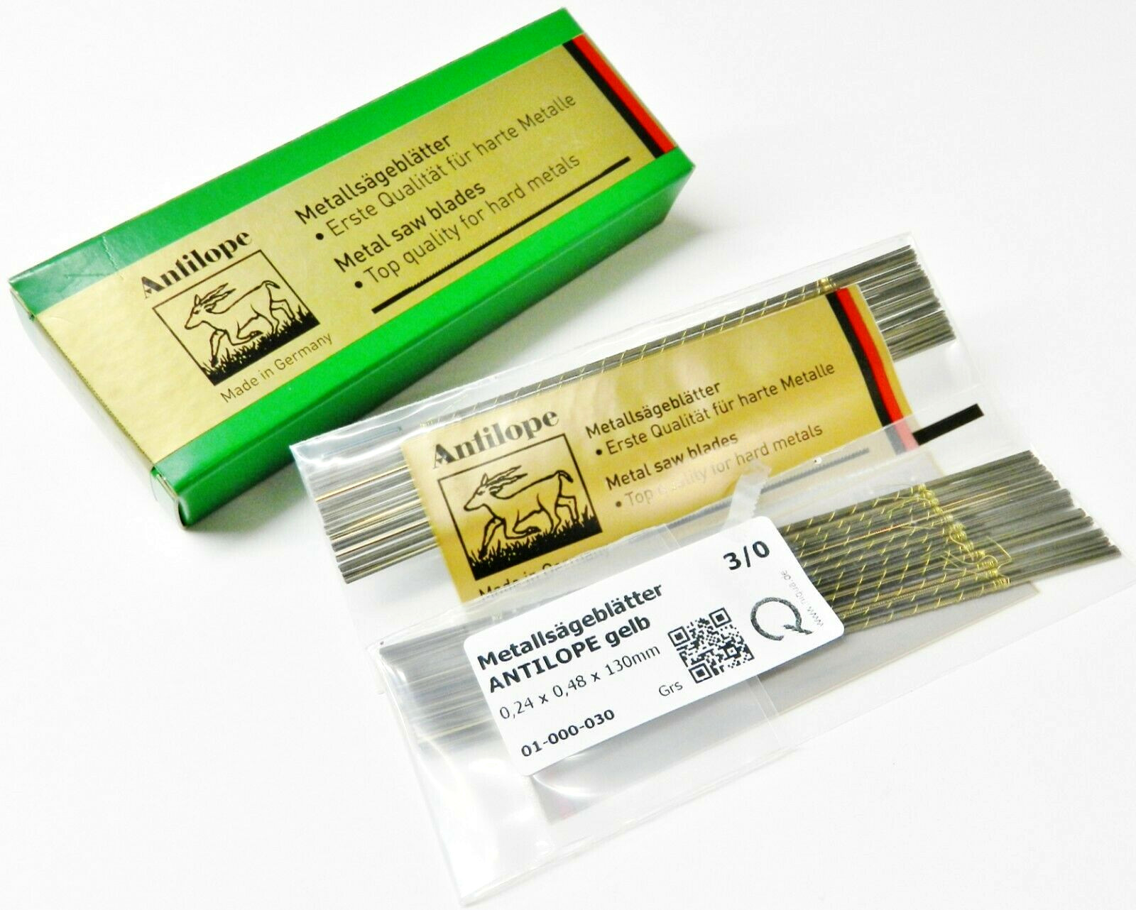 Antilope Jewelers Saw Blades #3/0 Jewelry Making Pack of 144 pcs. Made in German