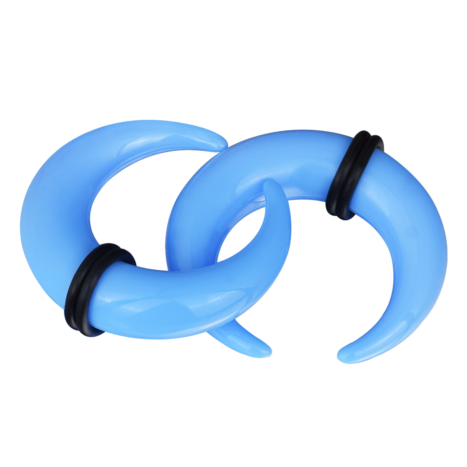 16Pcs Acrylic C Shaped Taper Pincher Septum Rings 14G-00G Gauges Piercing Kit