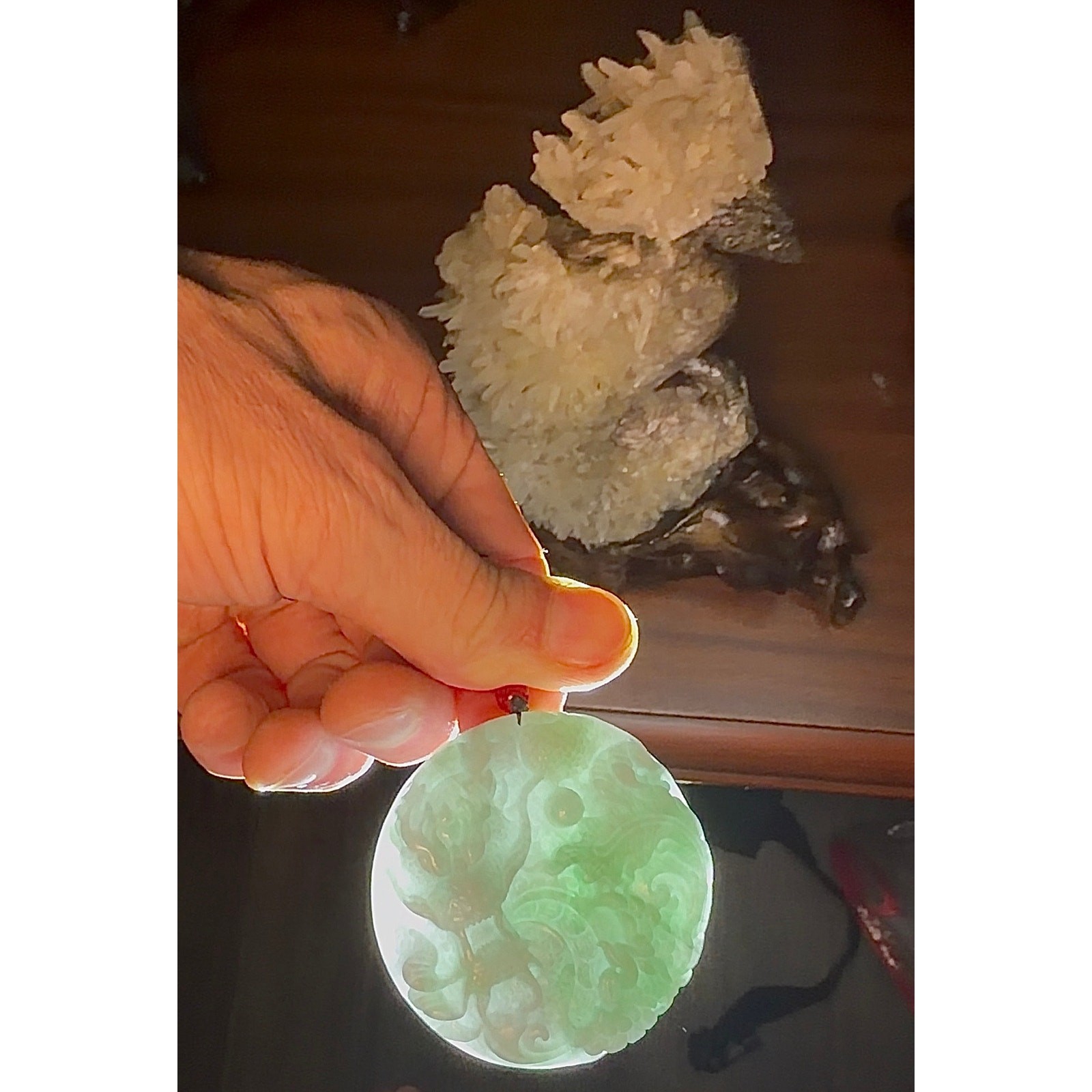 Certified Natural Type A Jadeite Foo Lion Medallion Pendant 77.46 g