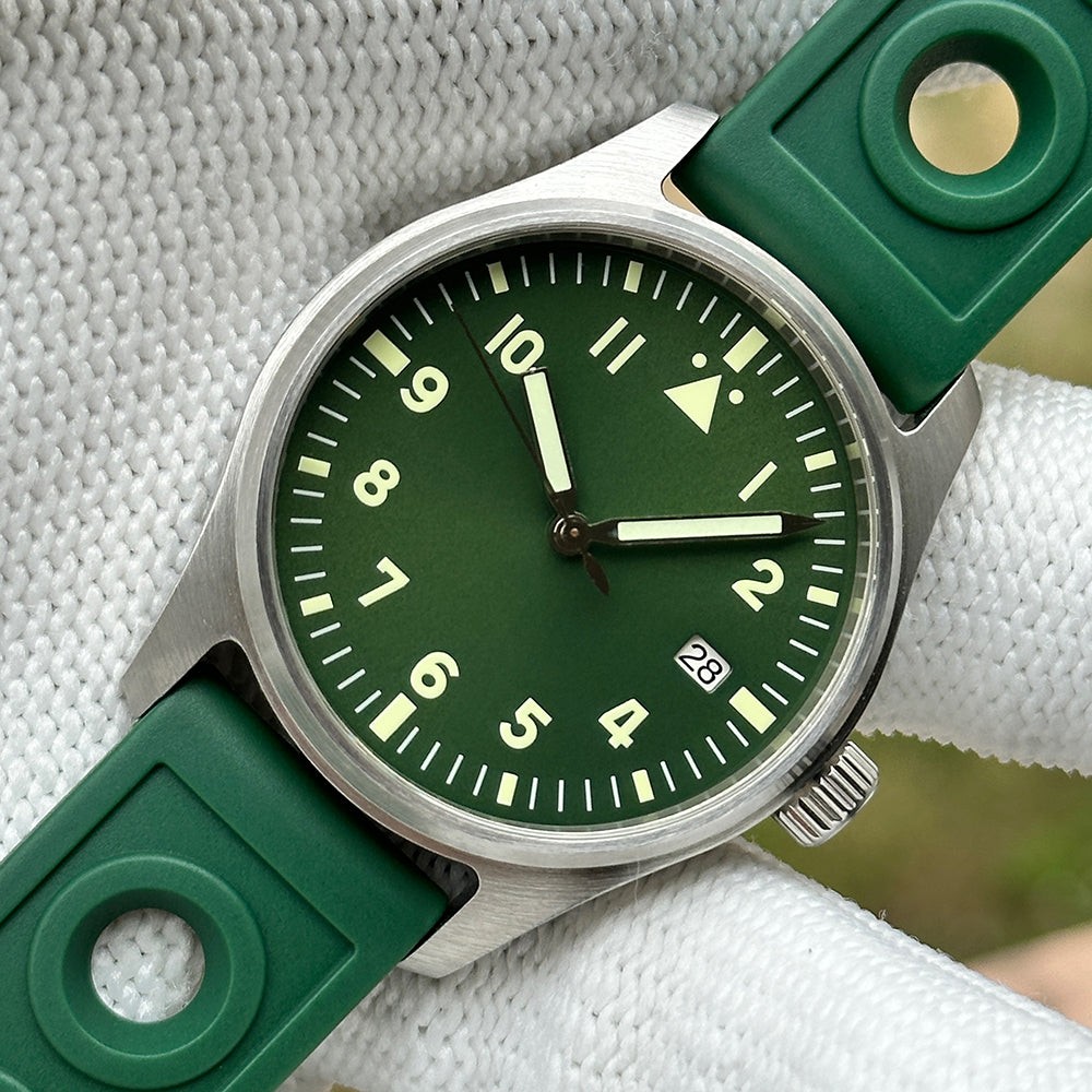 STEELDIVE SD1940 Mens Pilot 39mm 200M Automatic Dive Watch NH35 Rubber
