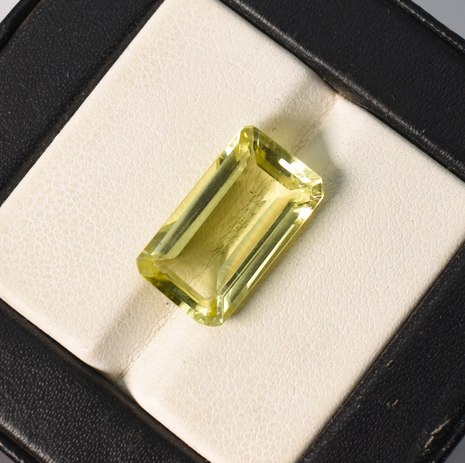Natural Lemon Quartz Octagon Emerald Cut Gemstone 16.5X9.5X6 MM 7.15 Cts