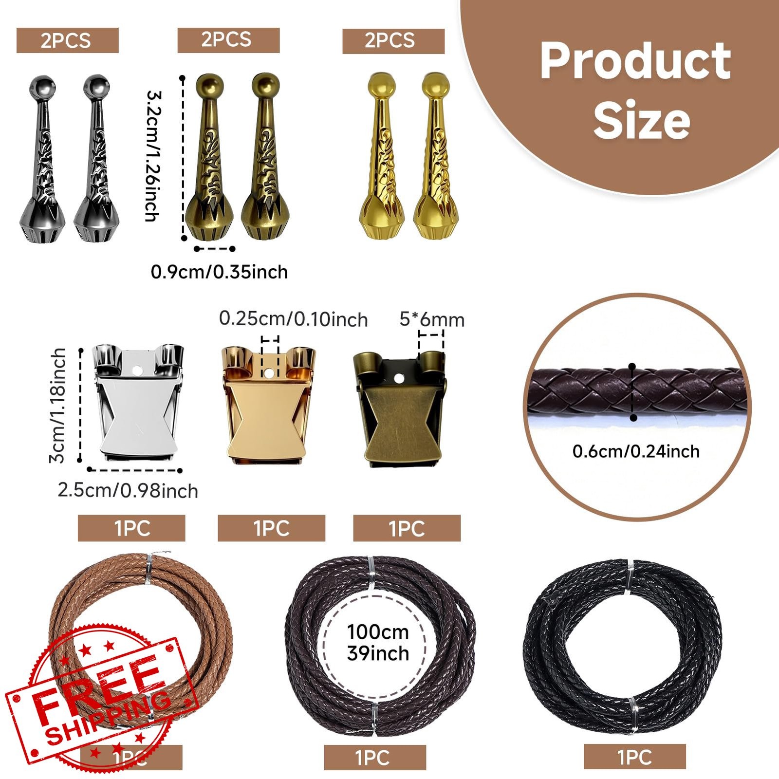 RJLCTH 3 Sets Bolo Tie Making Kit