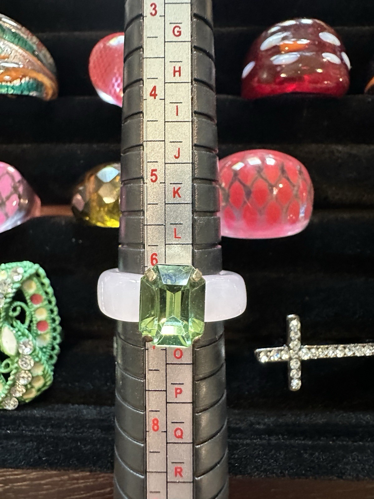 Lot #1: Mixed Sized Rings, 15 Glass style + 5 other types