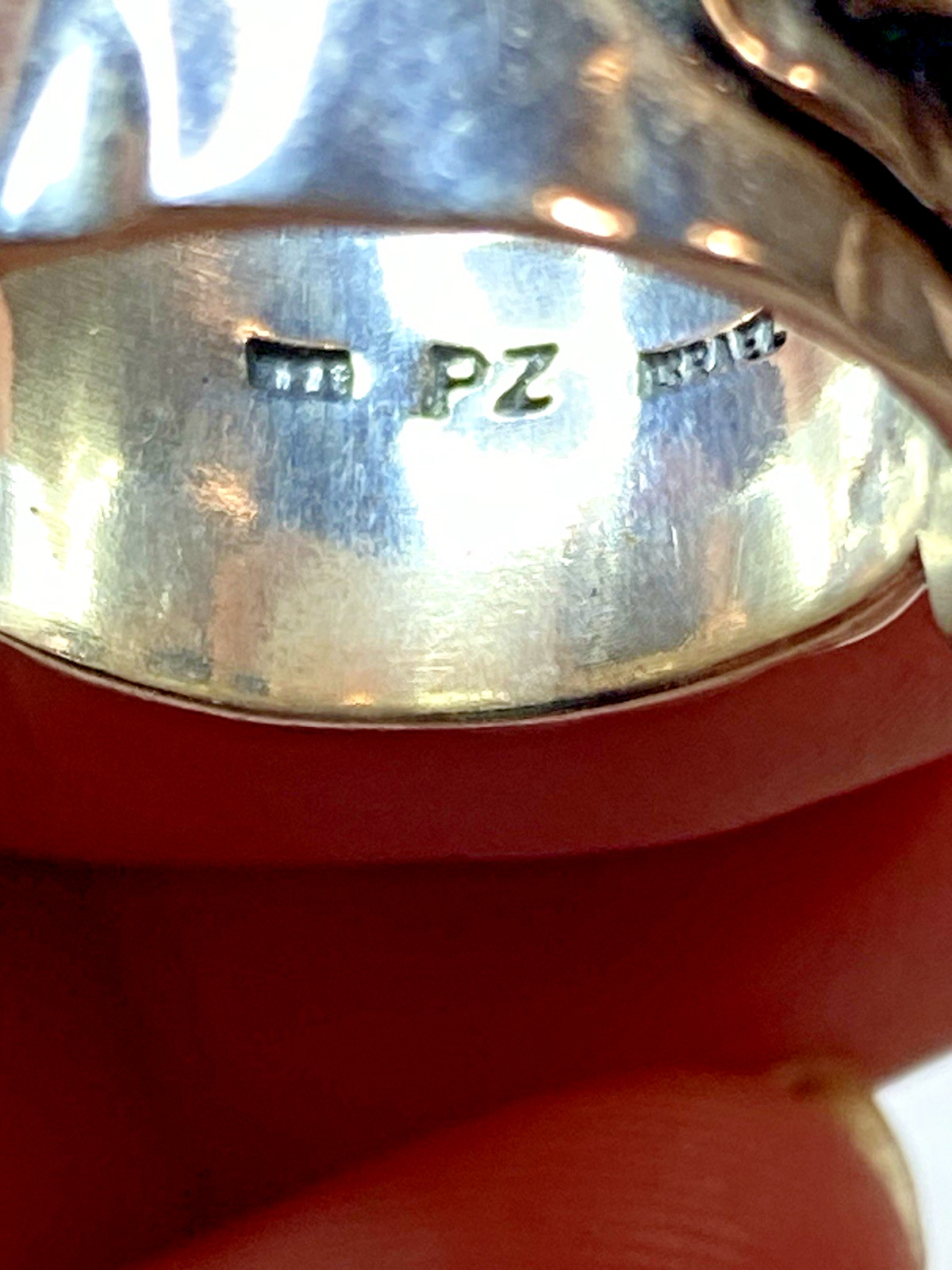 PZ Israel Sterling Silver Wide Blue Ring Sz 8.5 Paz Creations