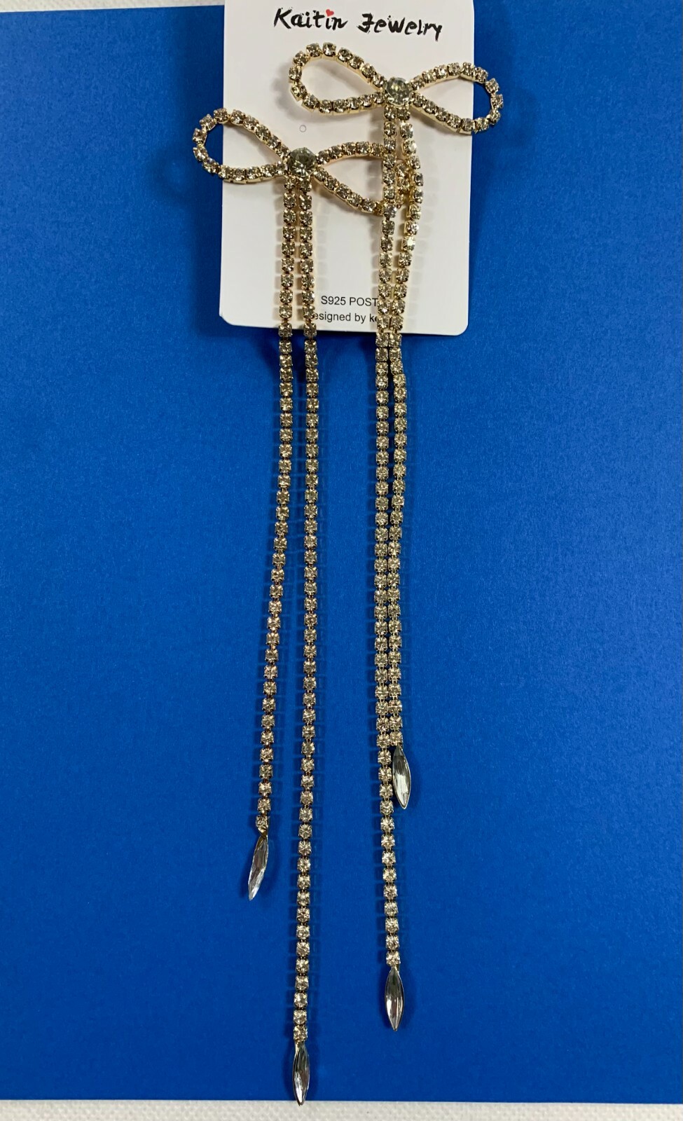 Women’s Large/Long Earrings Designed By Korea S925 Post Gold Or Black Color