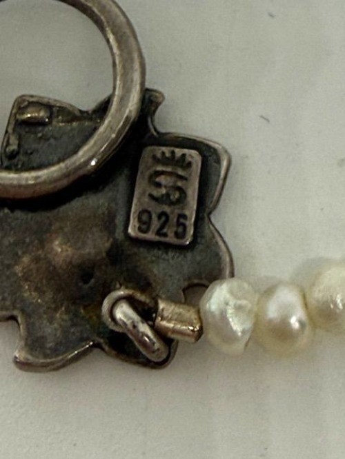 Vintage Marked 925 Silver Freshwater Pearl & Beaded Choker Necklace