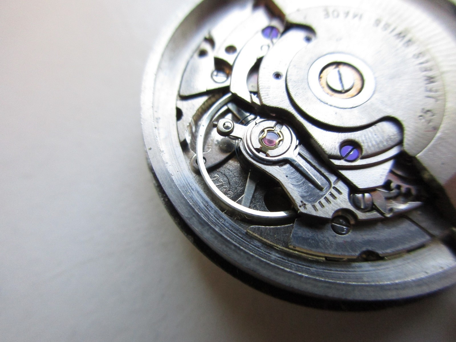 ETA cal. 2782 Swiss automatic watch movement dial & hands – date at 3 – running