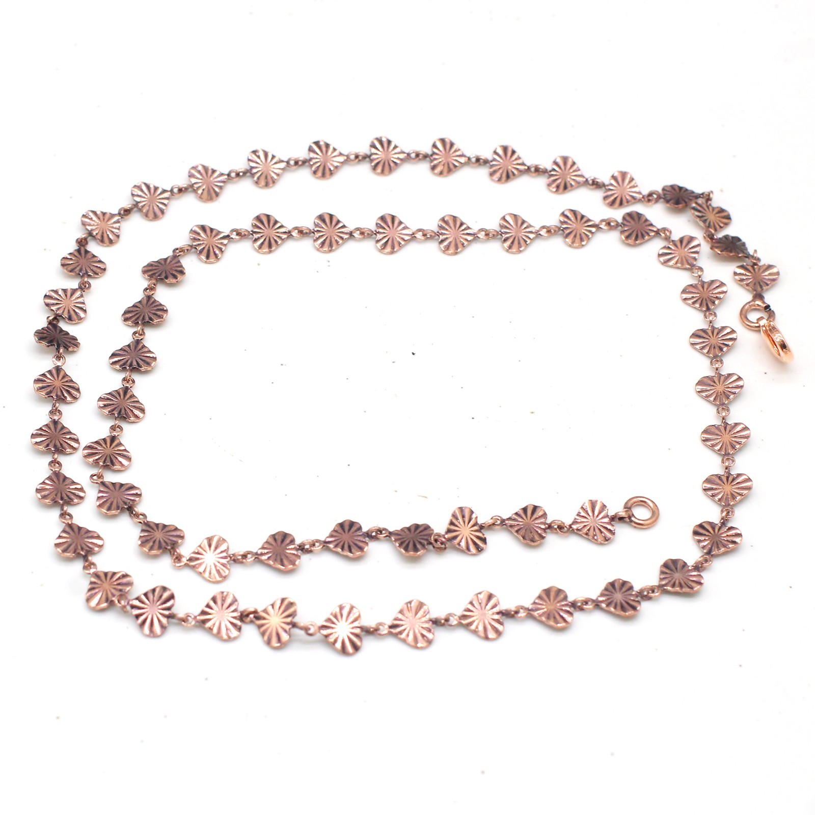 Pure Solid Copper Leaf Design Women And Men Chain Necklace Copper All Size