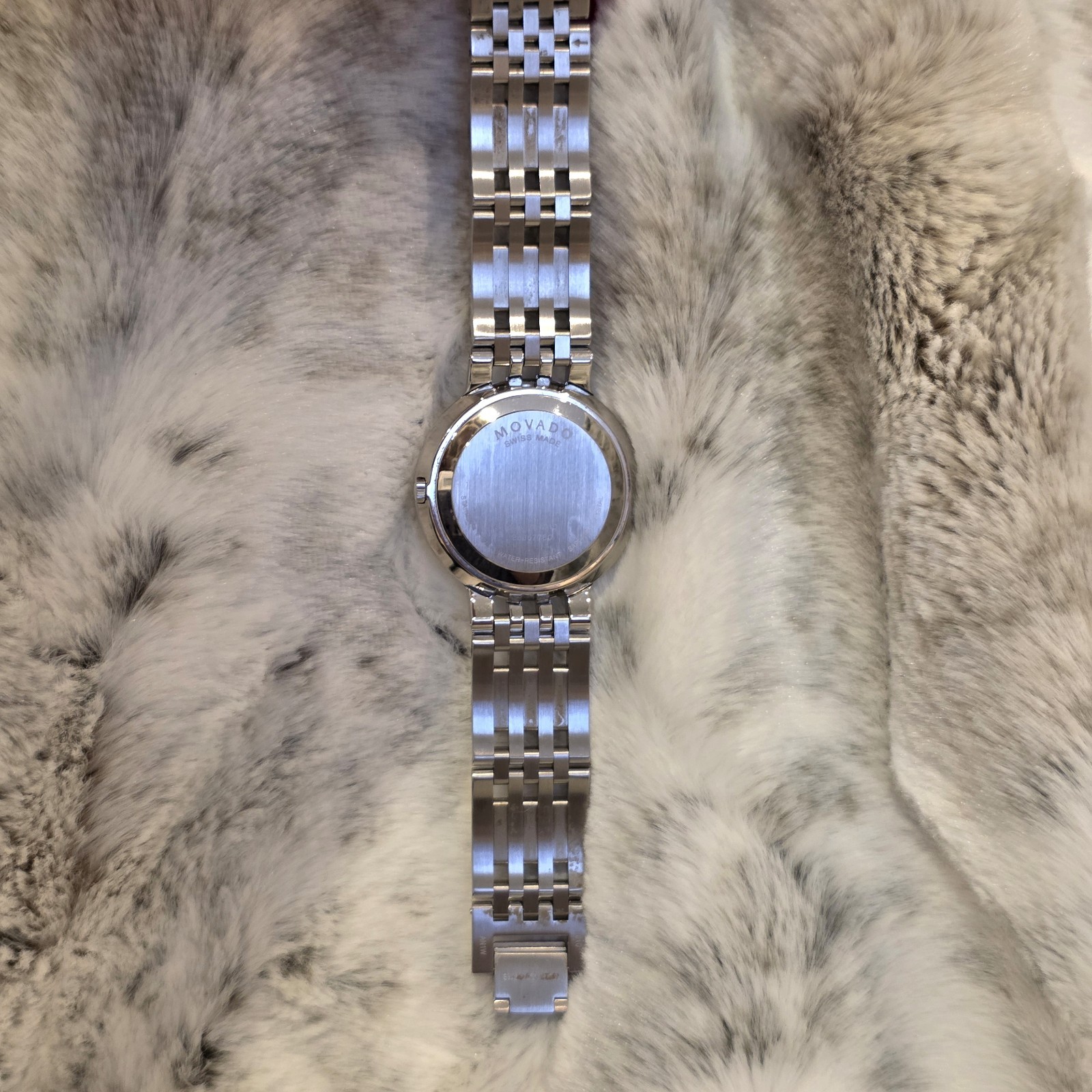 Movado Swiss Made Stainless Steel Black Dial Sapphire Crystal Men Women Watch