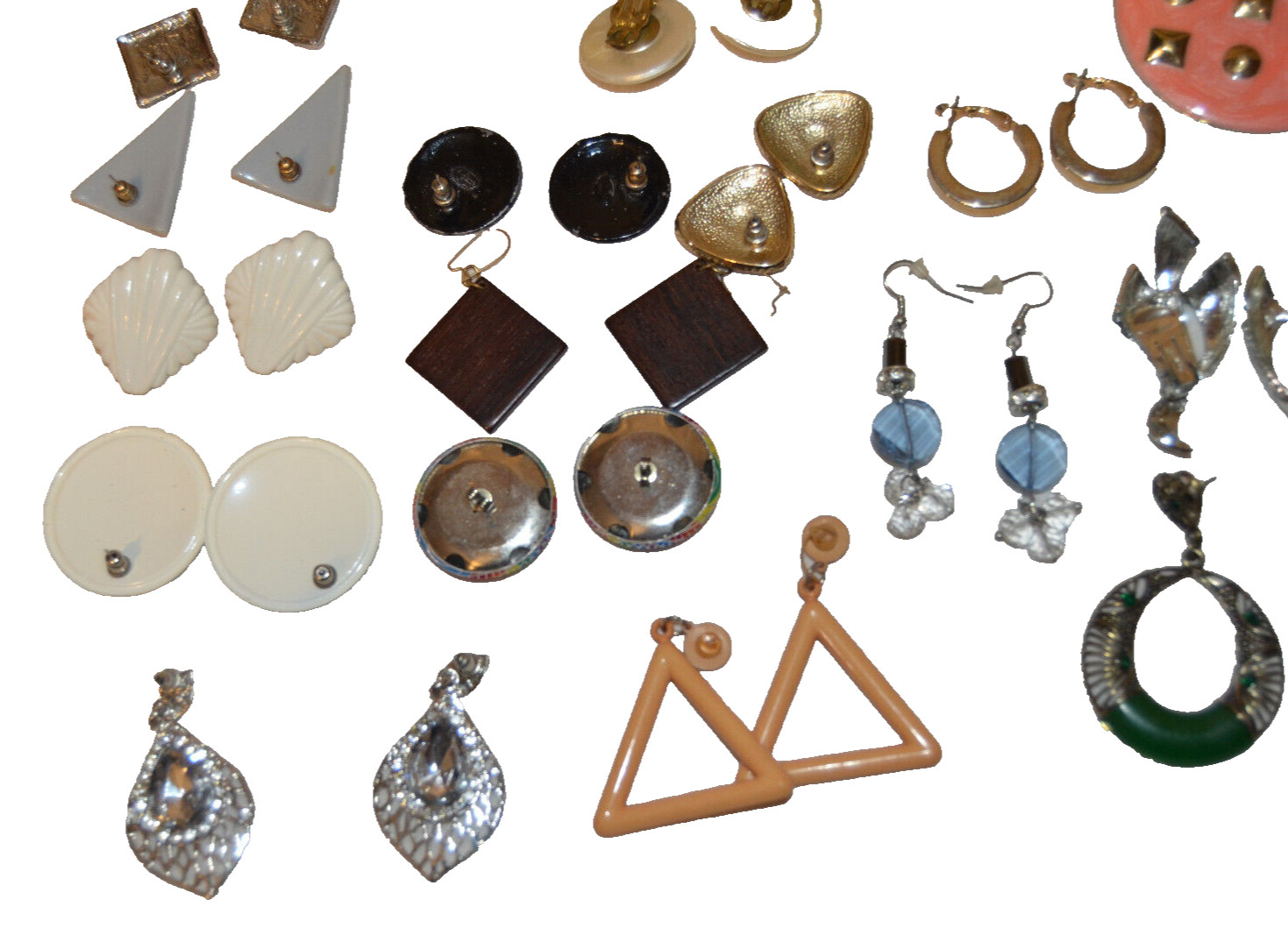 42 Costume Jewelry Earrings Lot – Mixed Types – Peirced & Clasps