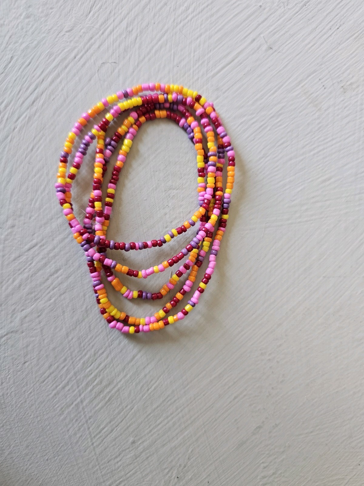 Handmade Seed Bead Stretch Bracelet /Necklace. Wrap 4 To 5 Times Boho Bouquet