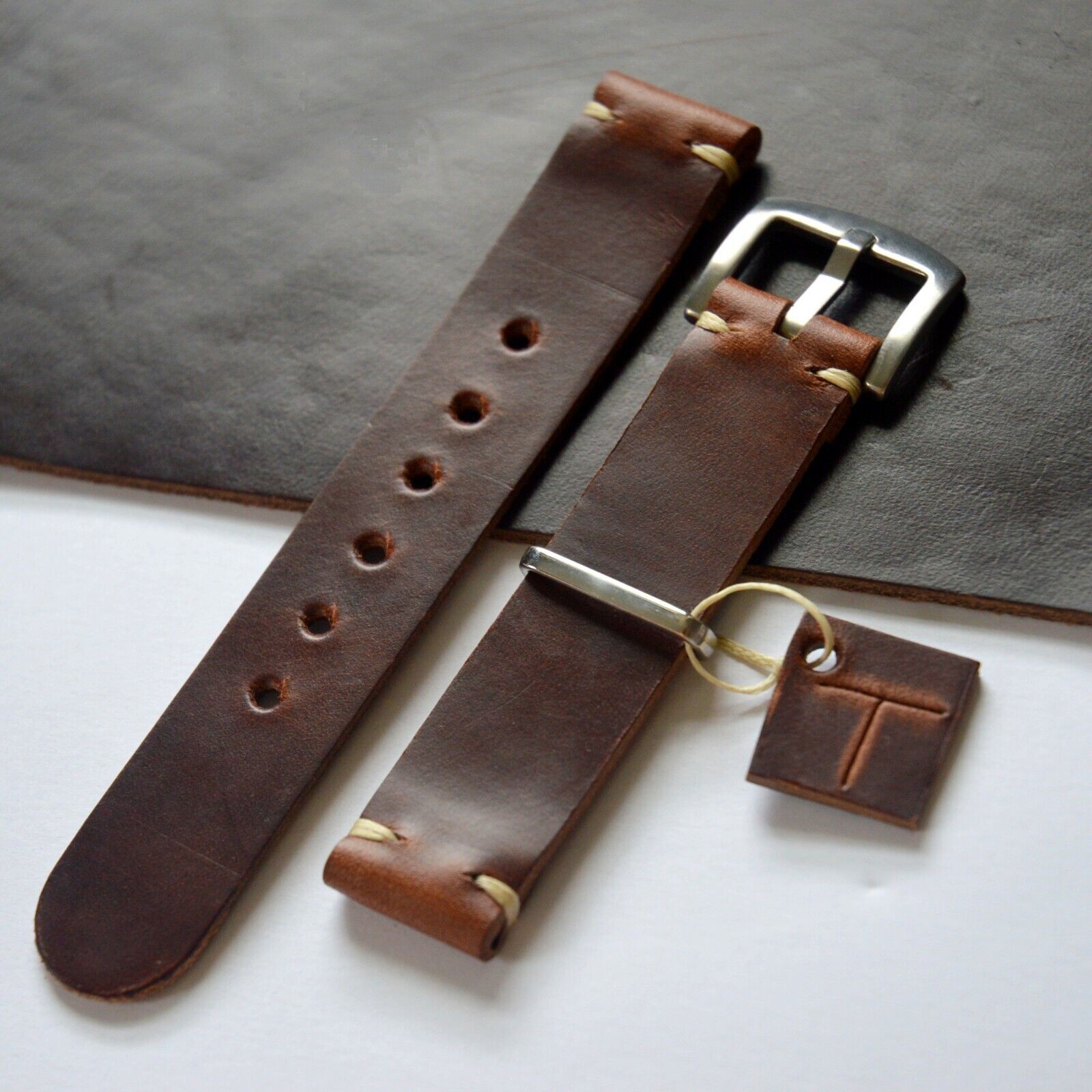 Made in England – Horween Dark Brown Leather Watch Strap 18/20/22/24mm