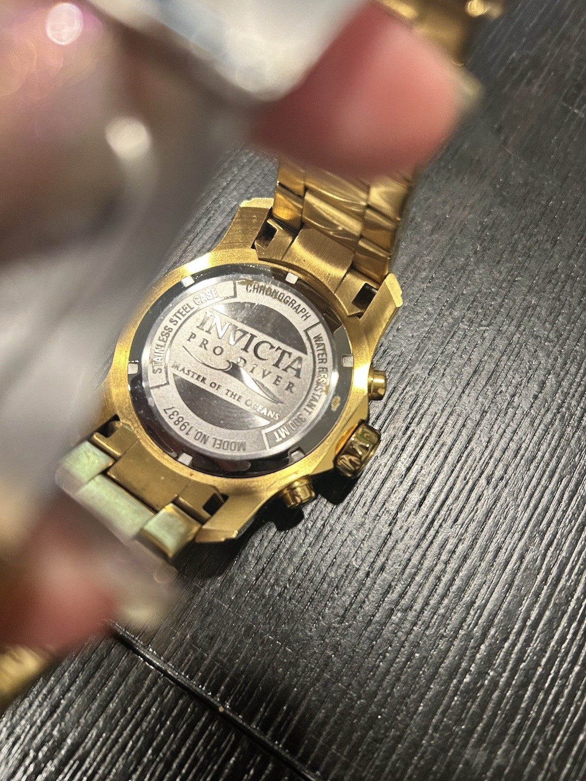 Invicta Pro Diver Men’s Quartz Chronograph Date Black Dial Gold Tone 48mm