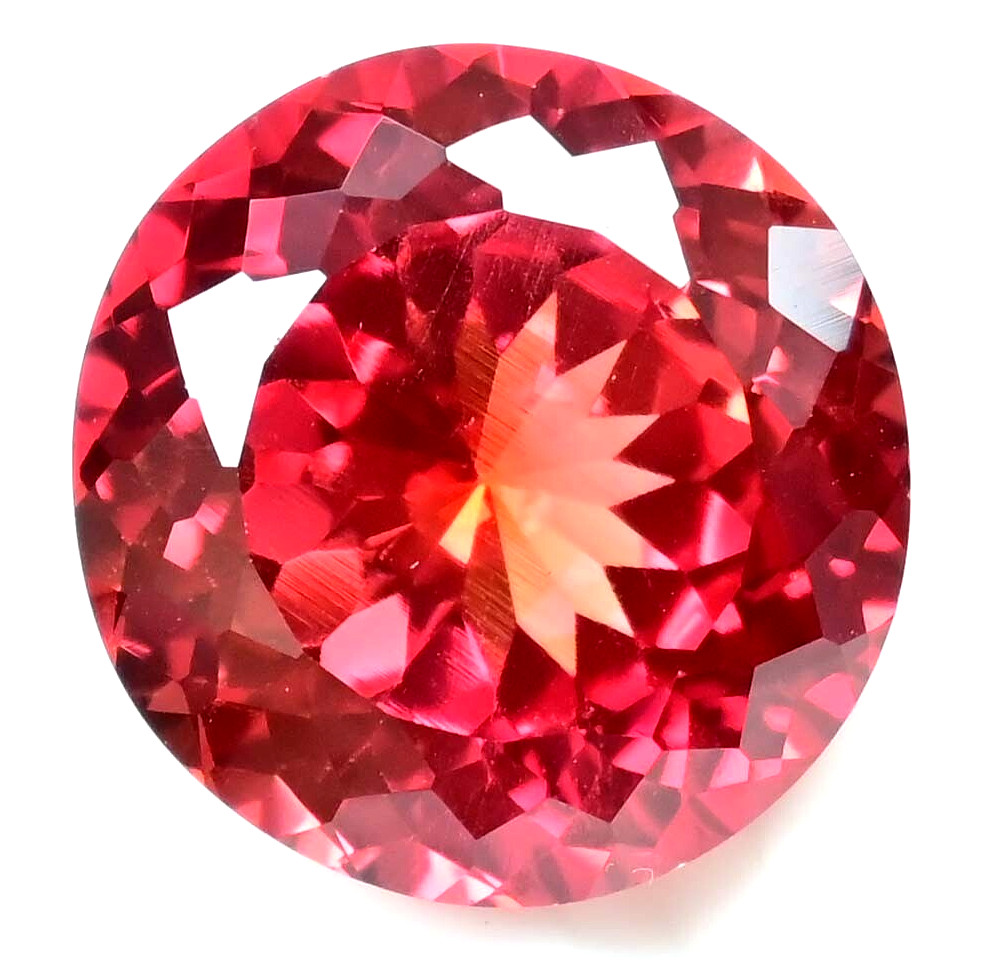 Flawless Natural imperial Topaz 17.70 Ct Round AGL Certified Rare Loose Gemstone