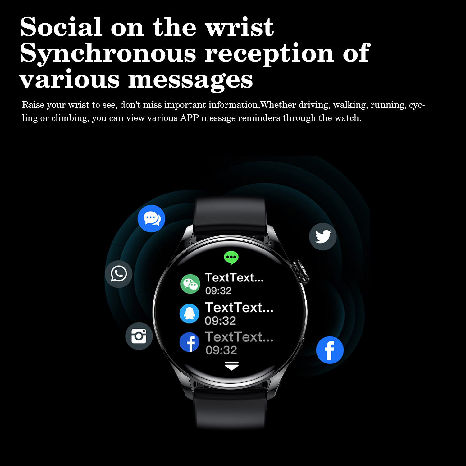 Smart Watch NFC Touch Screen Heart Rate Blood Pressure Monitor Fitness Tracker✎