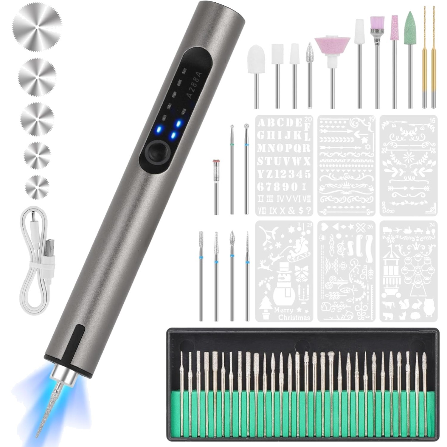 Resparked Engraving Pen, USB Rechargeable Cordless Engraver Pen with 51 Bits …