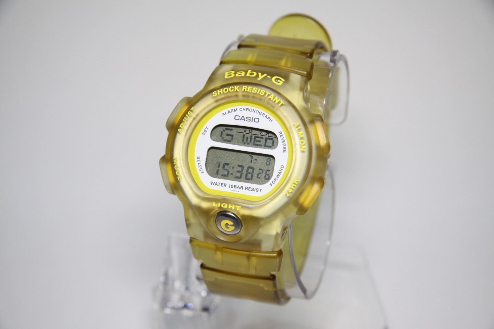 Casio Baby-G BG-350 Digital Watch Clear Yellow Orange Skeleton Japan Working