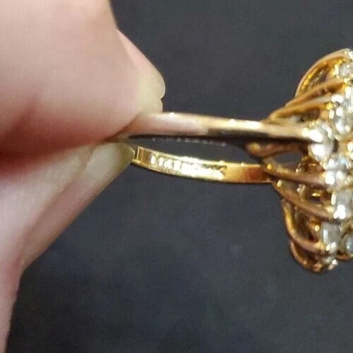 1.50CT Round Lab Created Diamond Cluster Engagement Ring 14K Yellow Gold Plated