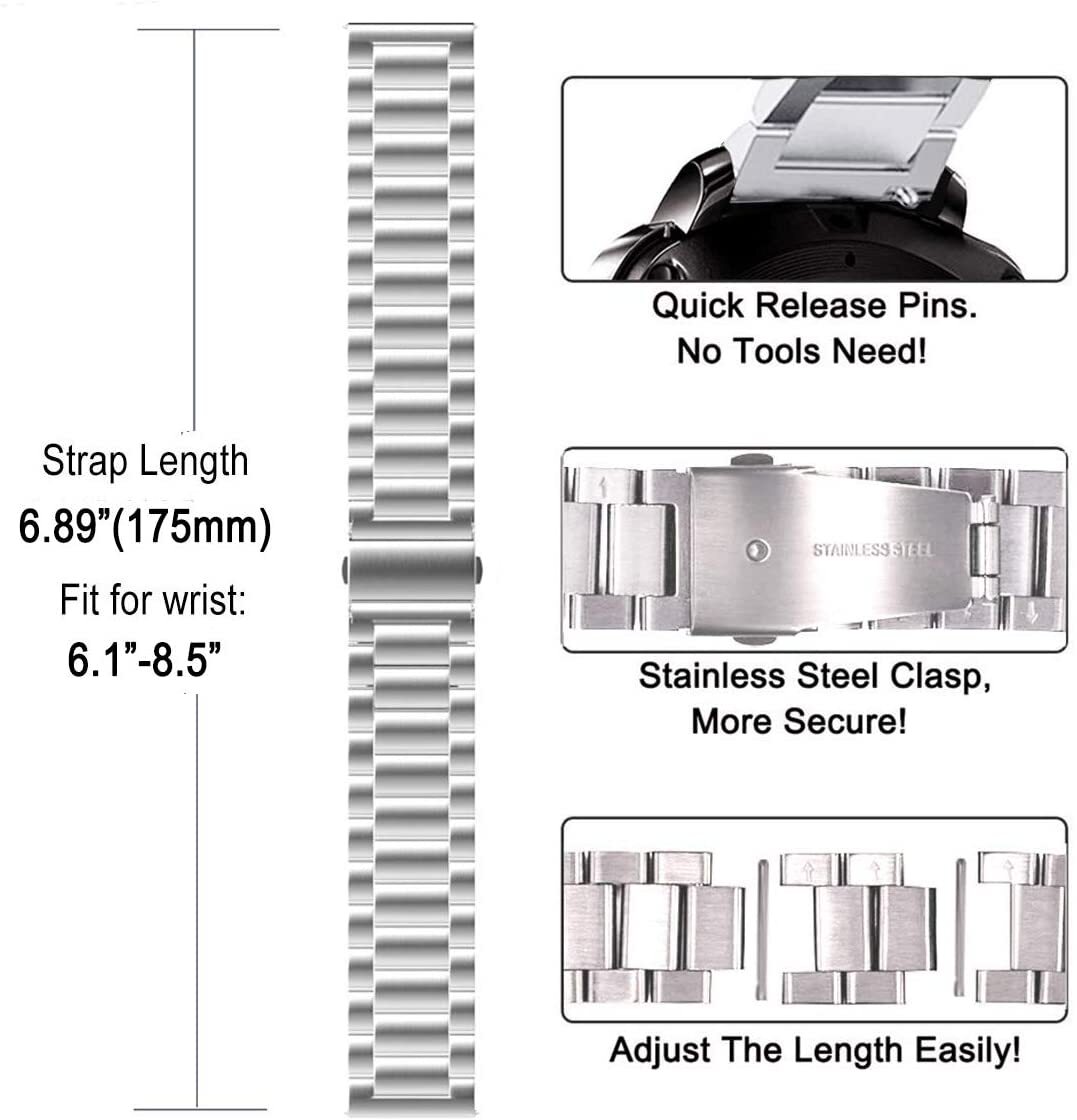 Metal Strap For Fossil Gen 6 5 5E 44mm/Gen 5 LTE 45mm/Gen 5 Carlyle Watch Band