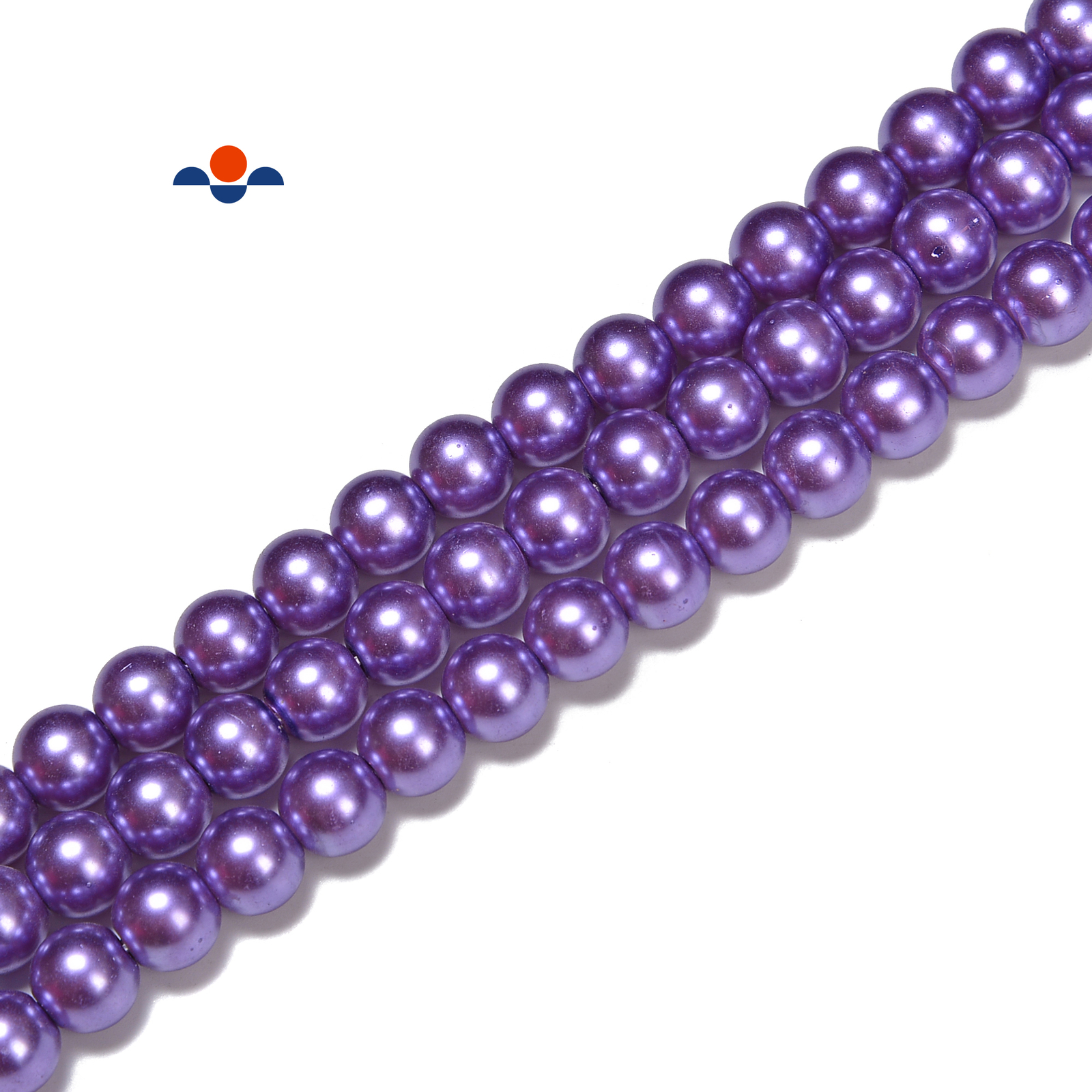 Purple Glass Pearl Smooth Round Beads 3mm 4mm 6mm 8mm 10mm 12mm 15.5″ Strand