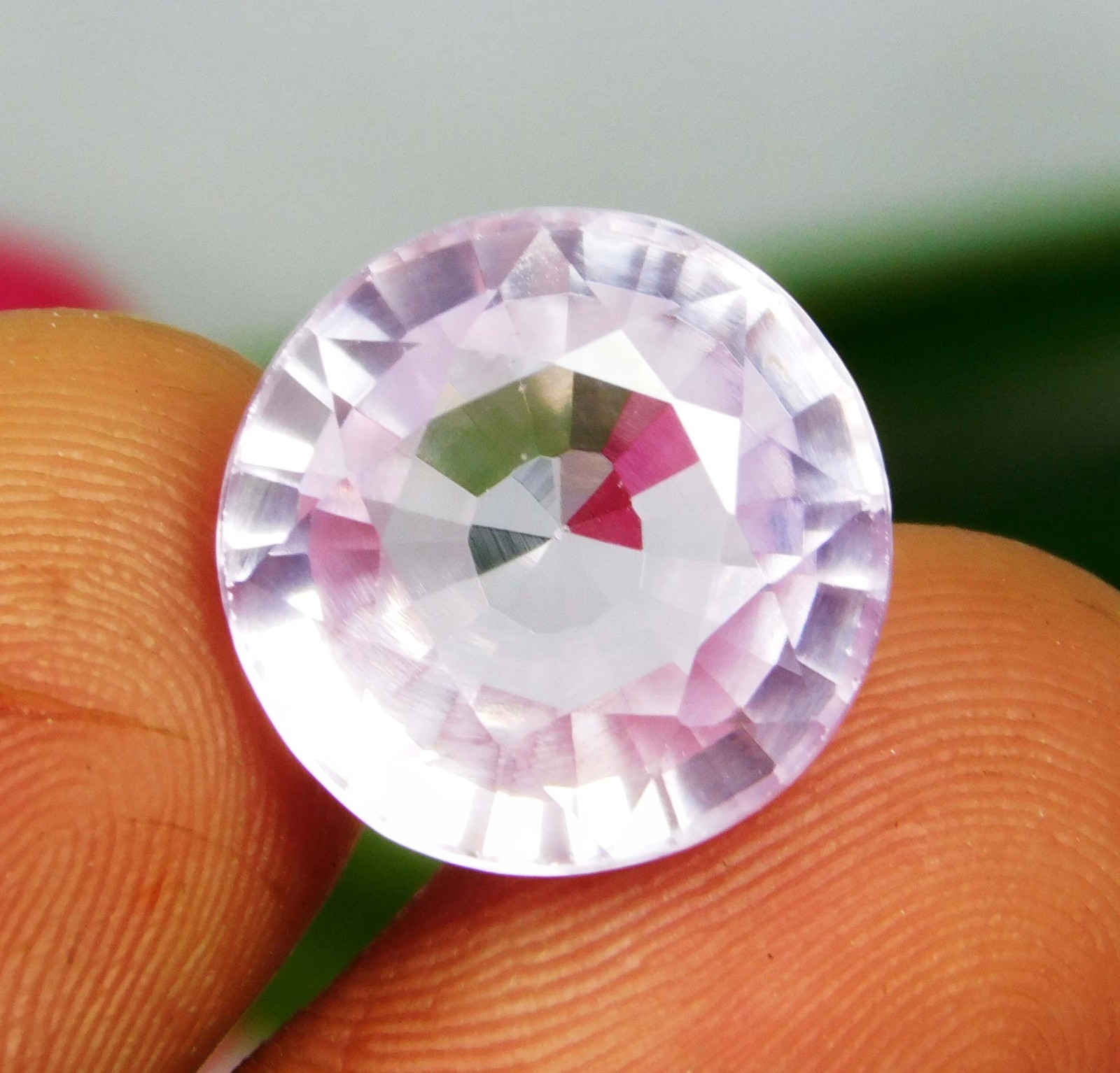 Certified 13.45 Ct Natural Pink Kunzite Round Brazilian Loose Gems 13.2×13.2mm