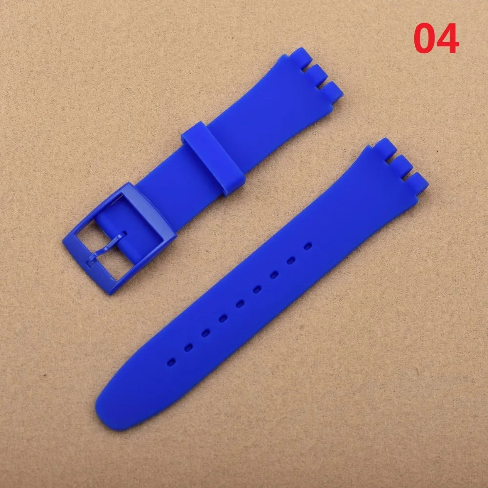 Black White Navy Brown 17mm 19mm 20mm Silicone Rubber Watchband High Quality