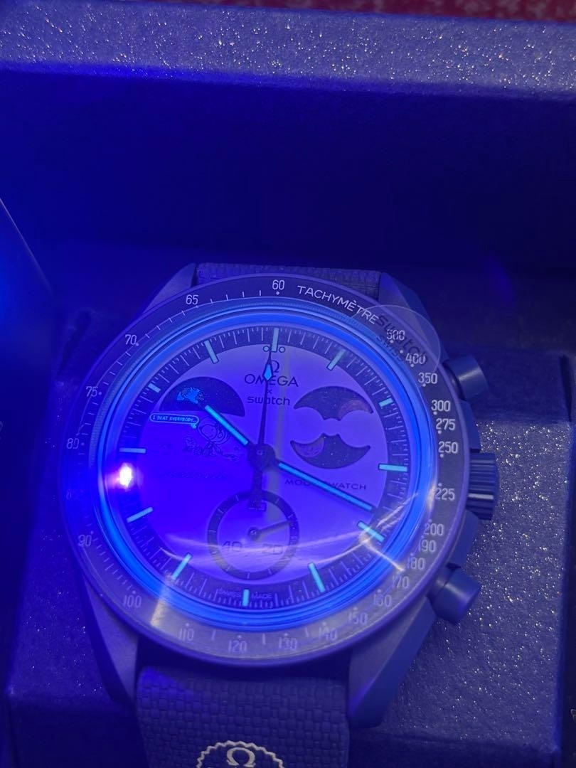 NEW omega x swatch MISSION TO EARTHPHASE MOONSHINE GOLD Snoopy SO33N701L