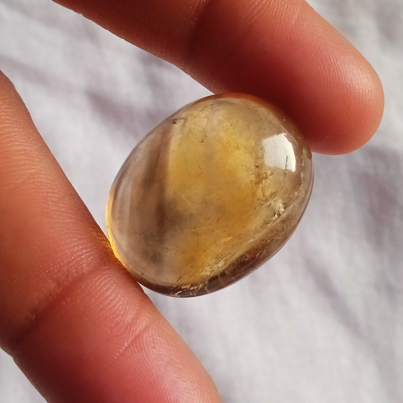46 Carat 25.8×20.3×12.7 MM Natural Yellow Color Citrine Oval Shape Cabochon Gems