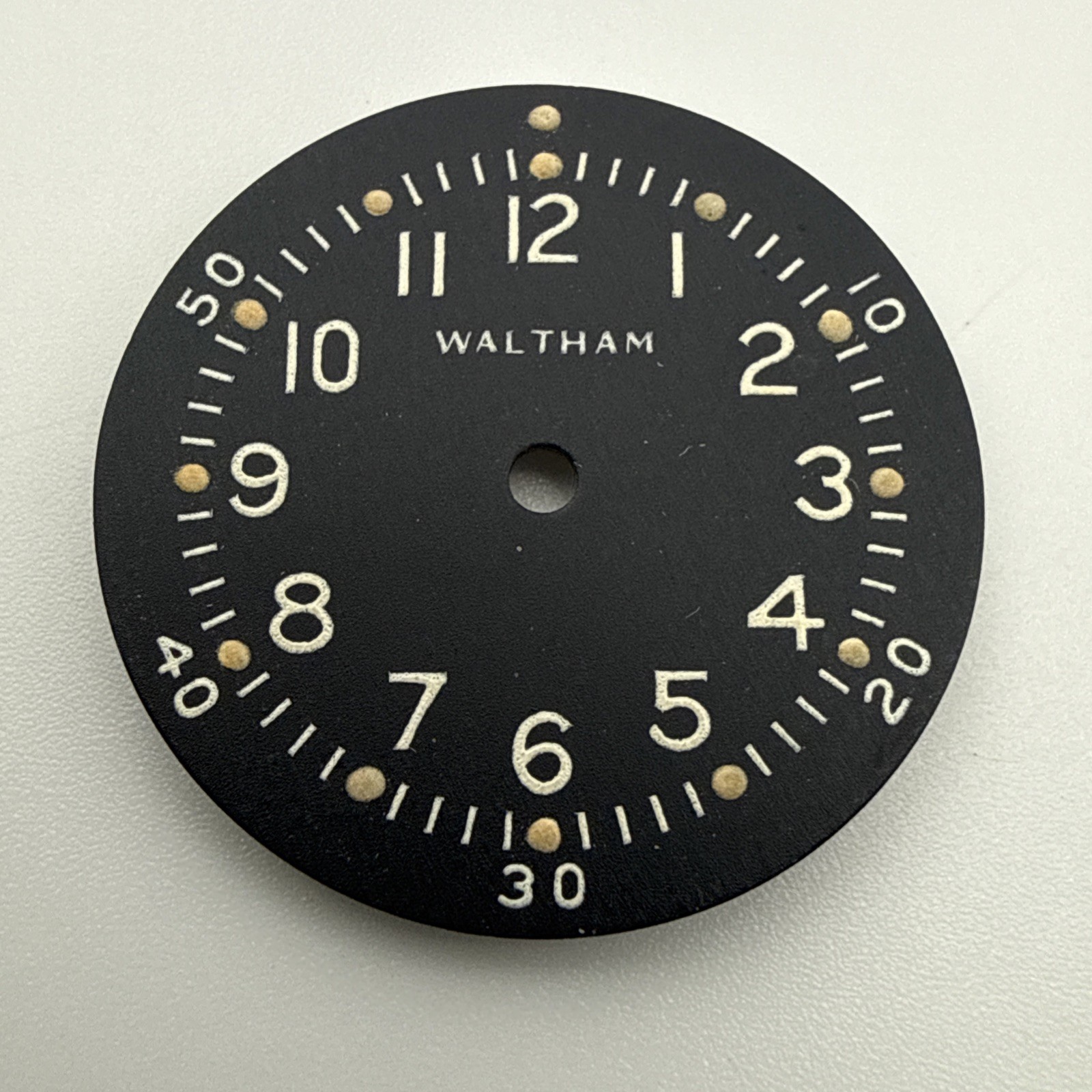 WWII Waltham A-11 Military Black Watch Dial 25mm NOS New Old Stock