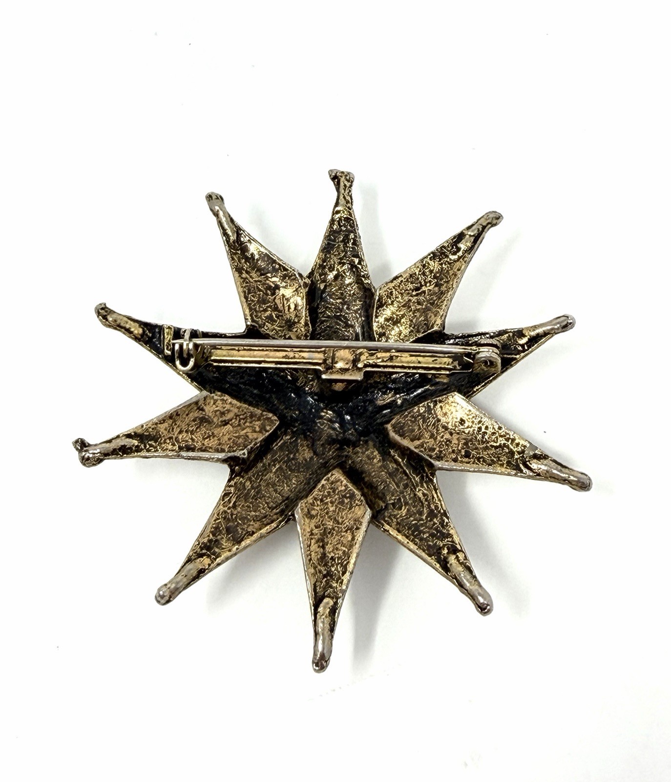 Vintage Large Heraldic Star Brooch Medieval Coat of Arms Shield Pin