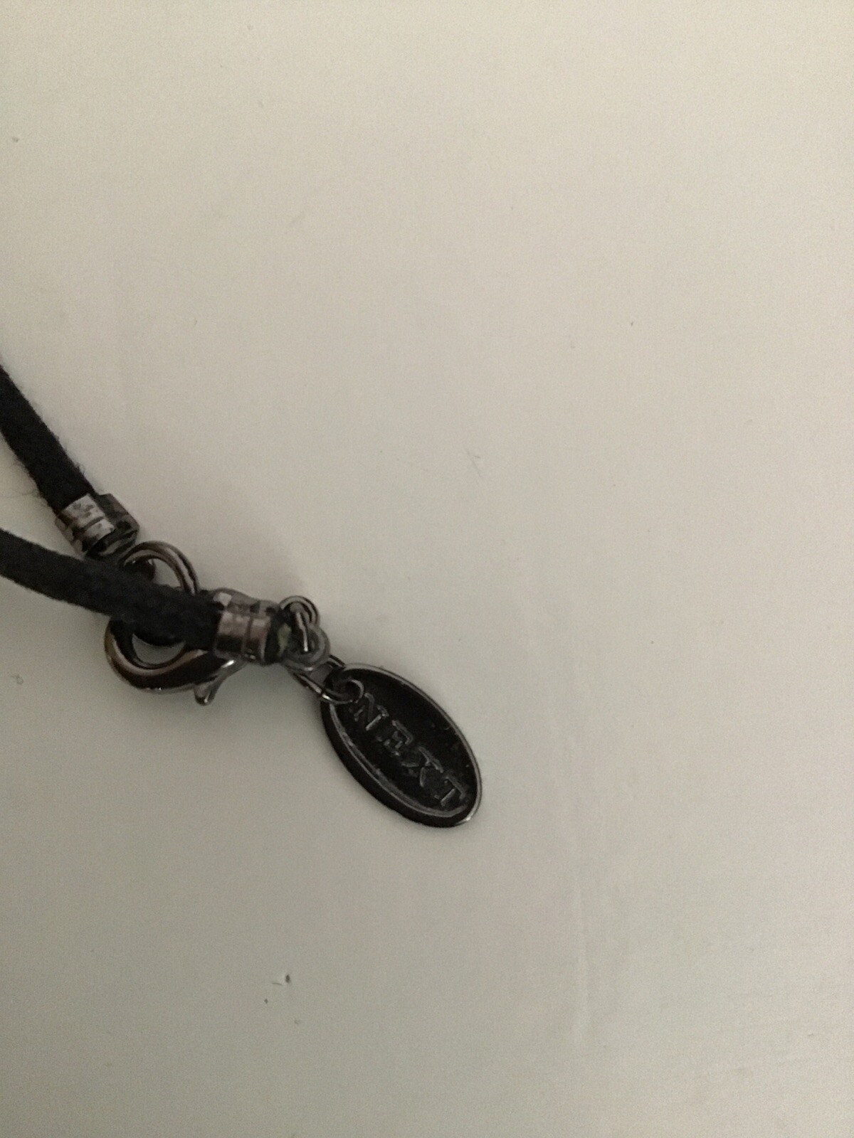 NEXT Necklace Diamanté & Beads on black Cord Lovely 36cm F1