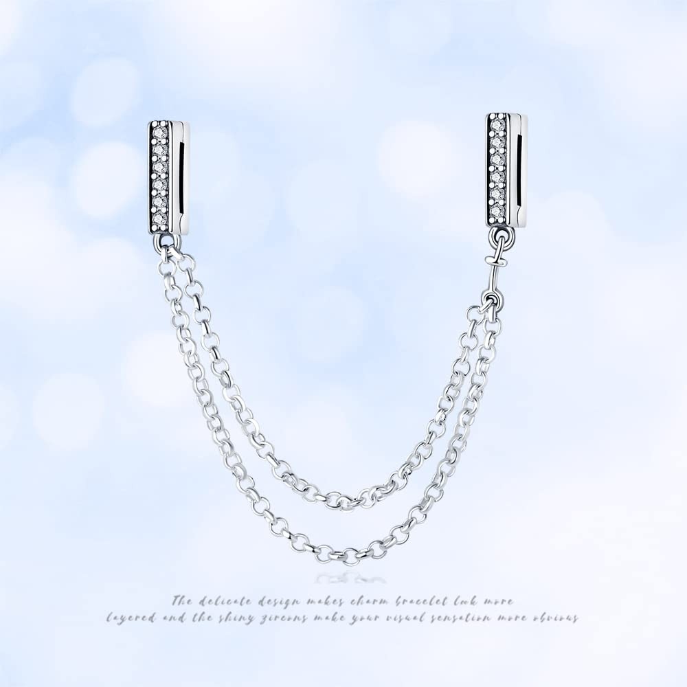 KUNSIR 925 Sterling Silver Clip-On Charm for Reflexions Mesh Bracelet Charm B…