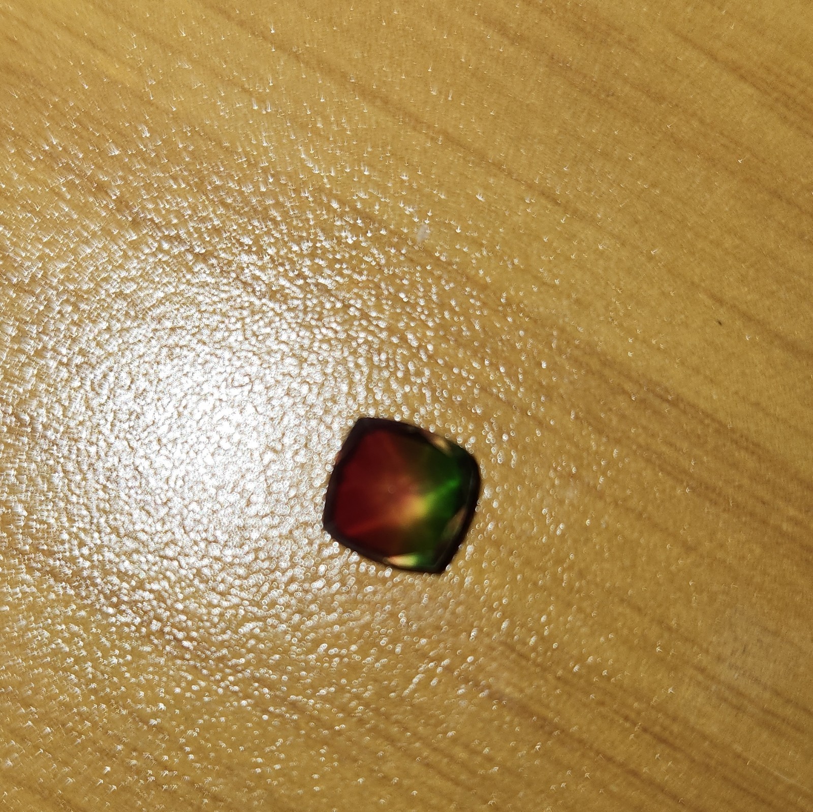 Loose Peridot Gemstone, Cushion Cut, Red & Green Color, Cut Form, 1 Piece