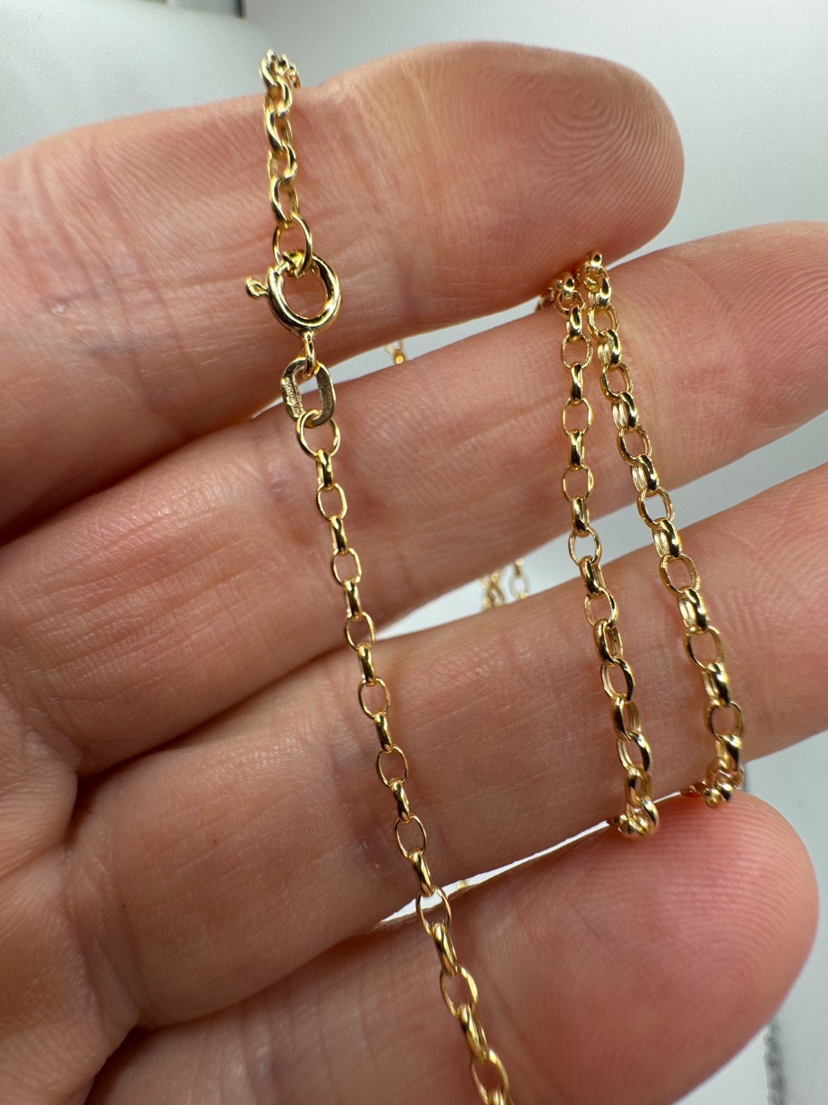9ct Yellow Gold 2.2mm Oval Hollow Belcher Chain Length 20 Inch / 50cm (A0461)