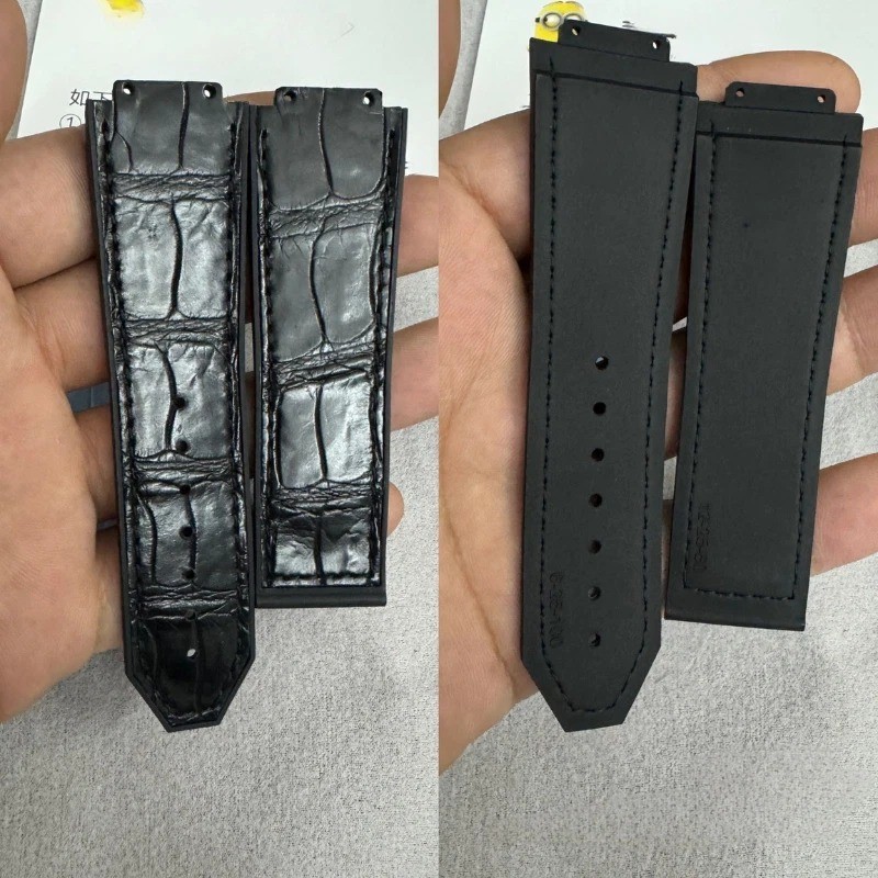 25/22mm Croco Leather Watch Strap Fits HB Classic Fusion 521 Series
