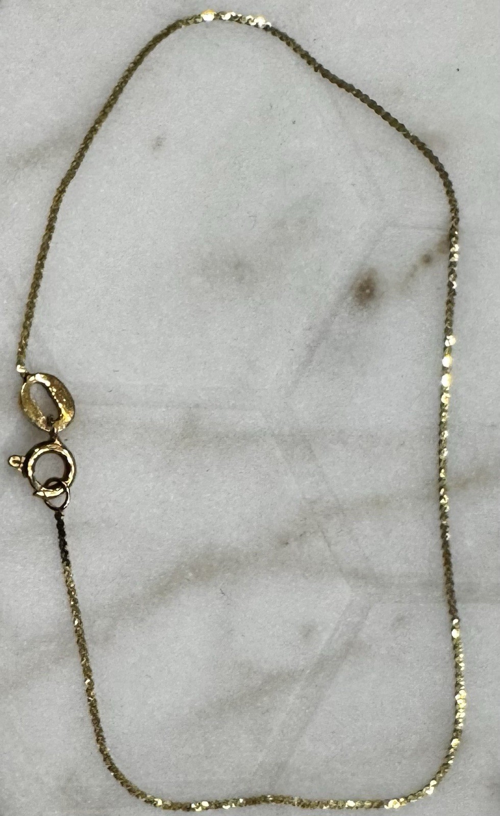 Vintage Solid 14K Yellow Gold Serpentine Chain Bracelet 7″ 0.5g Italy