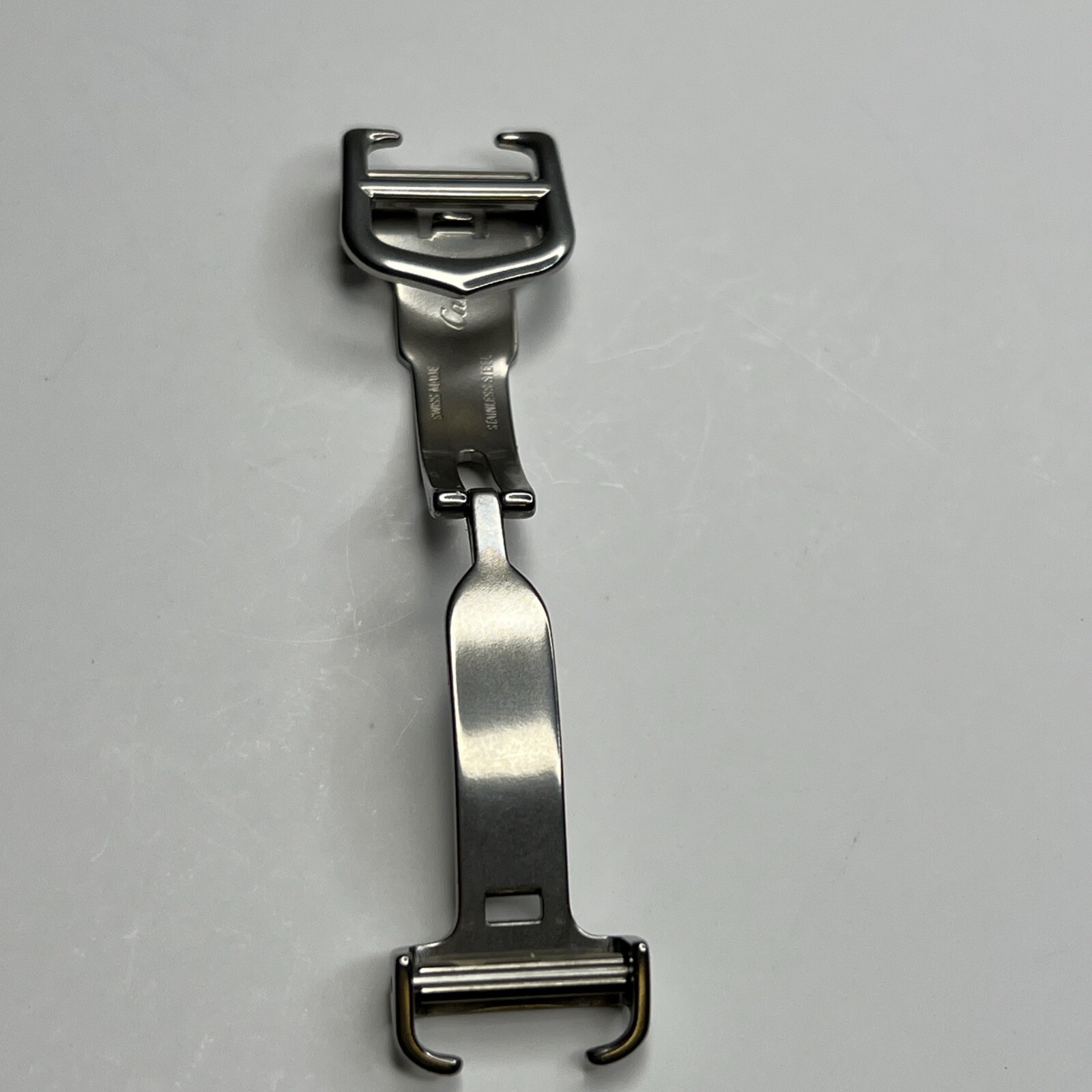 Cartier Steel Deployant Deployment Clasp 14mm For Foldover Strap w/o Holes
