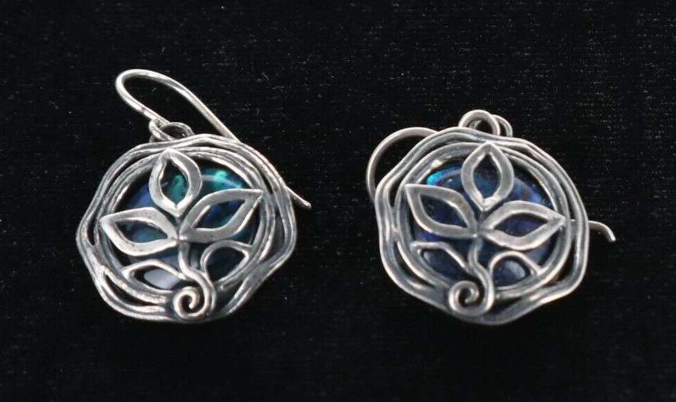 PZ Paz Creations Abolone and Silver earrings, Israel