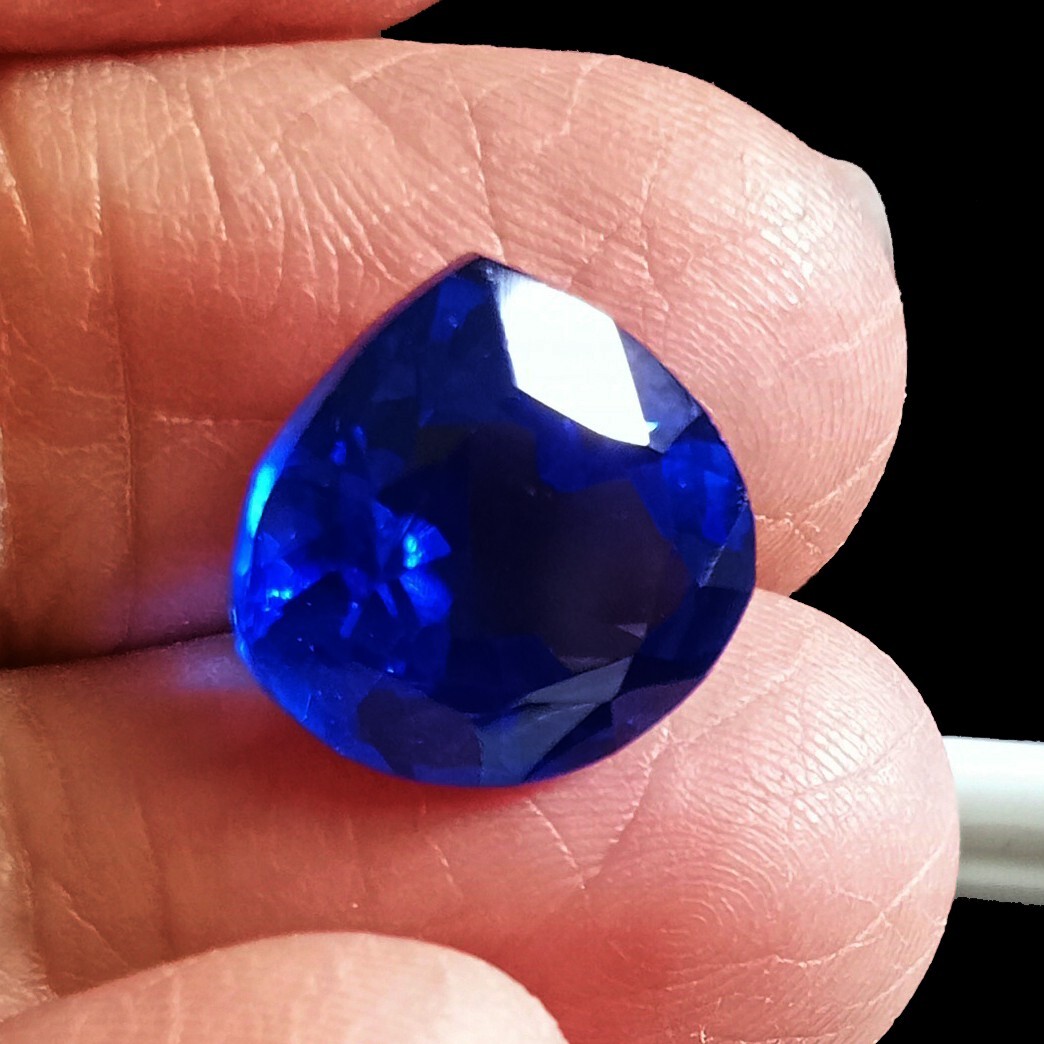 Natural Cornflower Blue Sapphire Certified Ceylon 10.70 Ct Pear Loose Gemstone