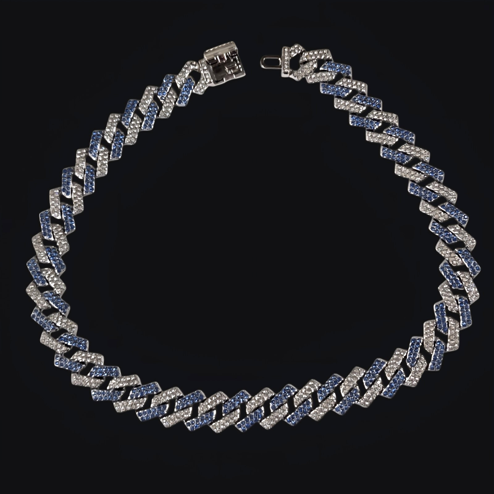 HEAVY 70g! 20mm Iced Out Cuban Link Chain Necklace 18″ Silver CZ Bling Hip Hop