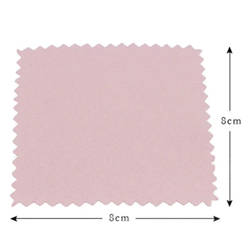 50pcs Silver Polishing Cloth 8x8cm Anti Tarnish Jewelry Cleaner Pink – NEW