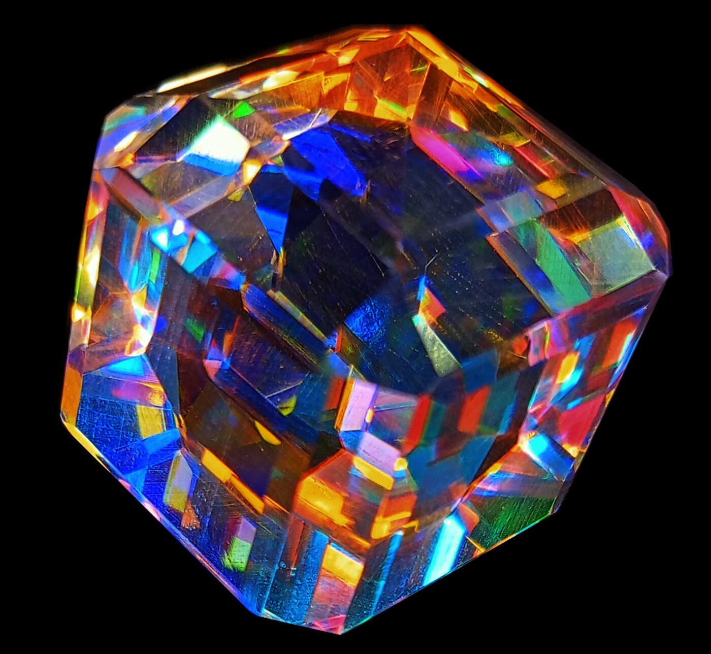 Rainbow Color Natural Mystic Topaz Cube Cut EGL Certified 100+ Ct Loose Gemstone