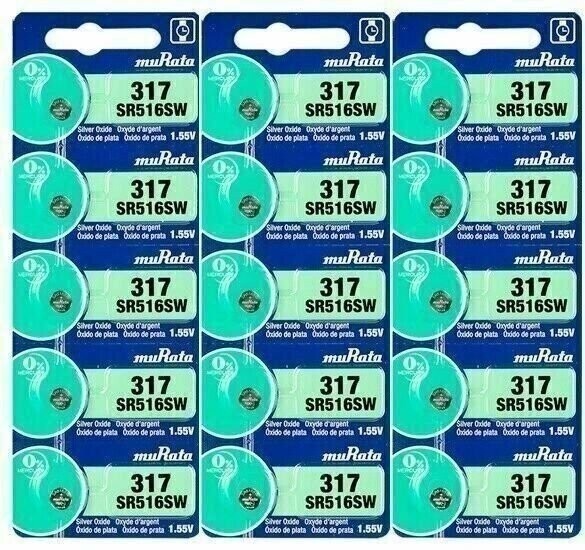 5 Pcs 317 Sony Mercury Free Silver Oxide Watch Battery
