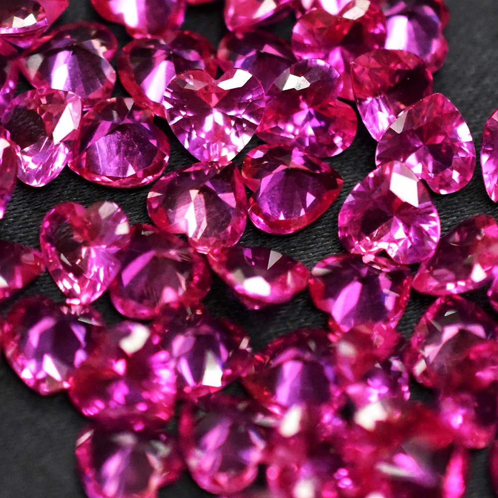 Natural Pink Sapphire Heart Cut 12.00 Ct Pcs 6×6 mm Lot CERTIFIED Gems For Gift