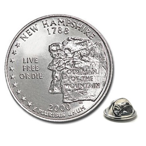Lapel Pin New Hampshire State Quarter Coin Pin Uncirculated U.S. Quarter 2000
