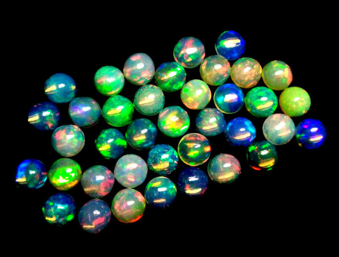 Natural AAA Quality Ethiopian Opal Round Cabochon Loose Gemstone 10 Pcs 3*3 MM