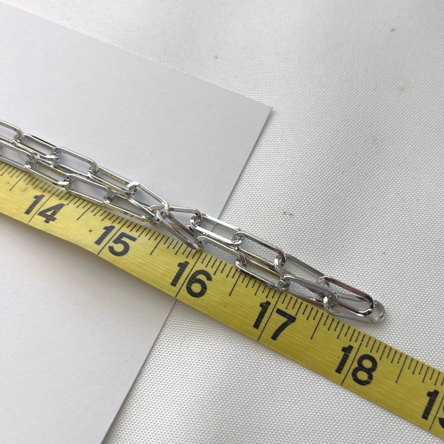 Necklace Silver Tone Metal Paperclip Link Lobster Clasp Modern Minimalist New