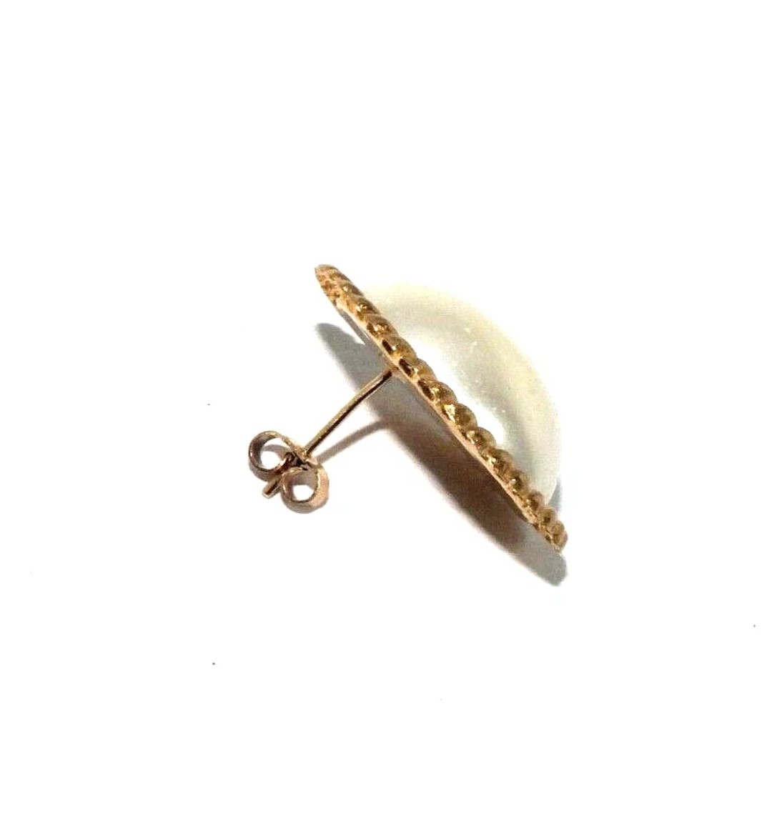 9CT SOLID GOLD PEARL EARRINGS VINTAGE BEAUTIFUL 375, 3.6 GRAMS