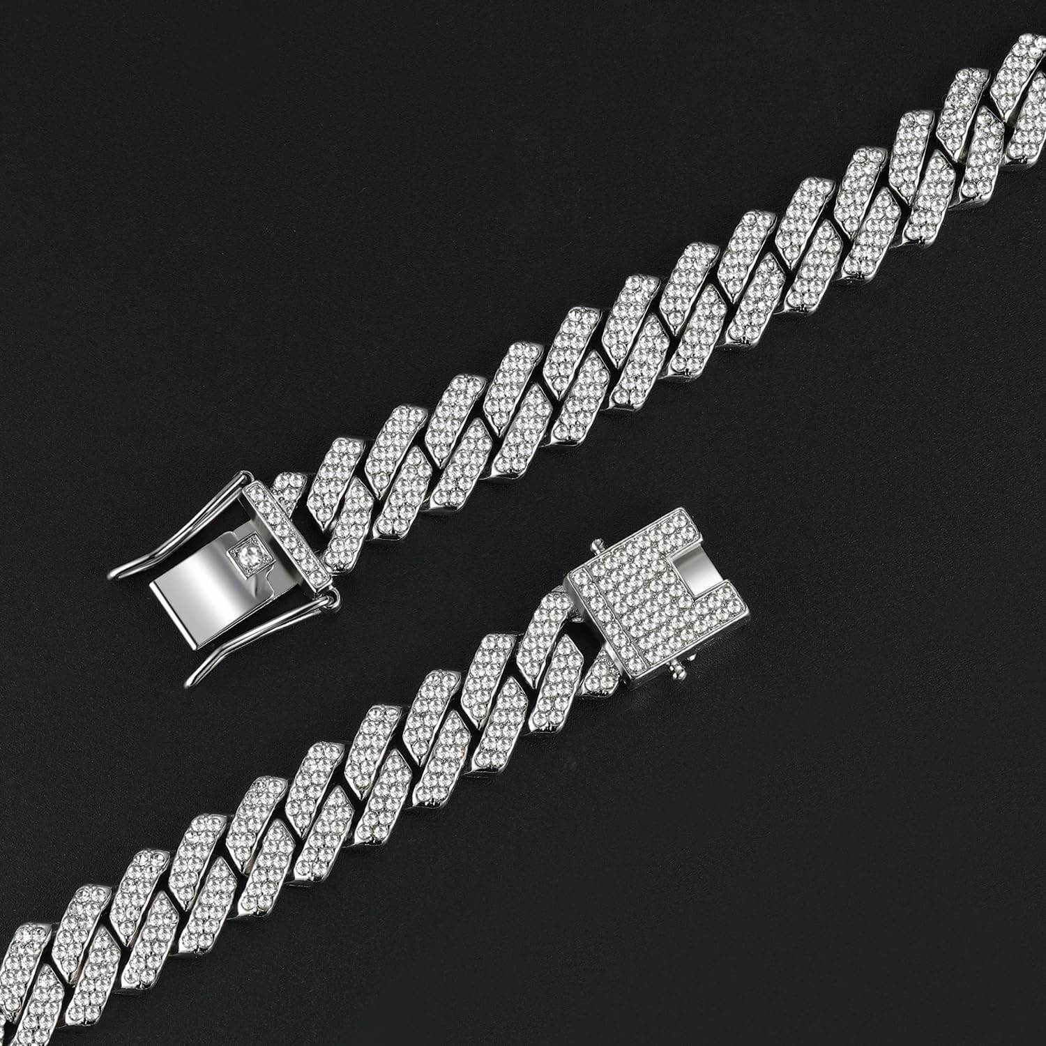 Cadenas de Titanium en Plata 925 Para Hombre Mujer Unisex Cadena Cubana Joyería