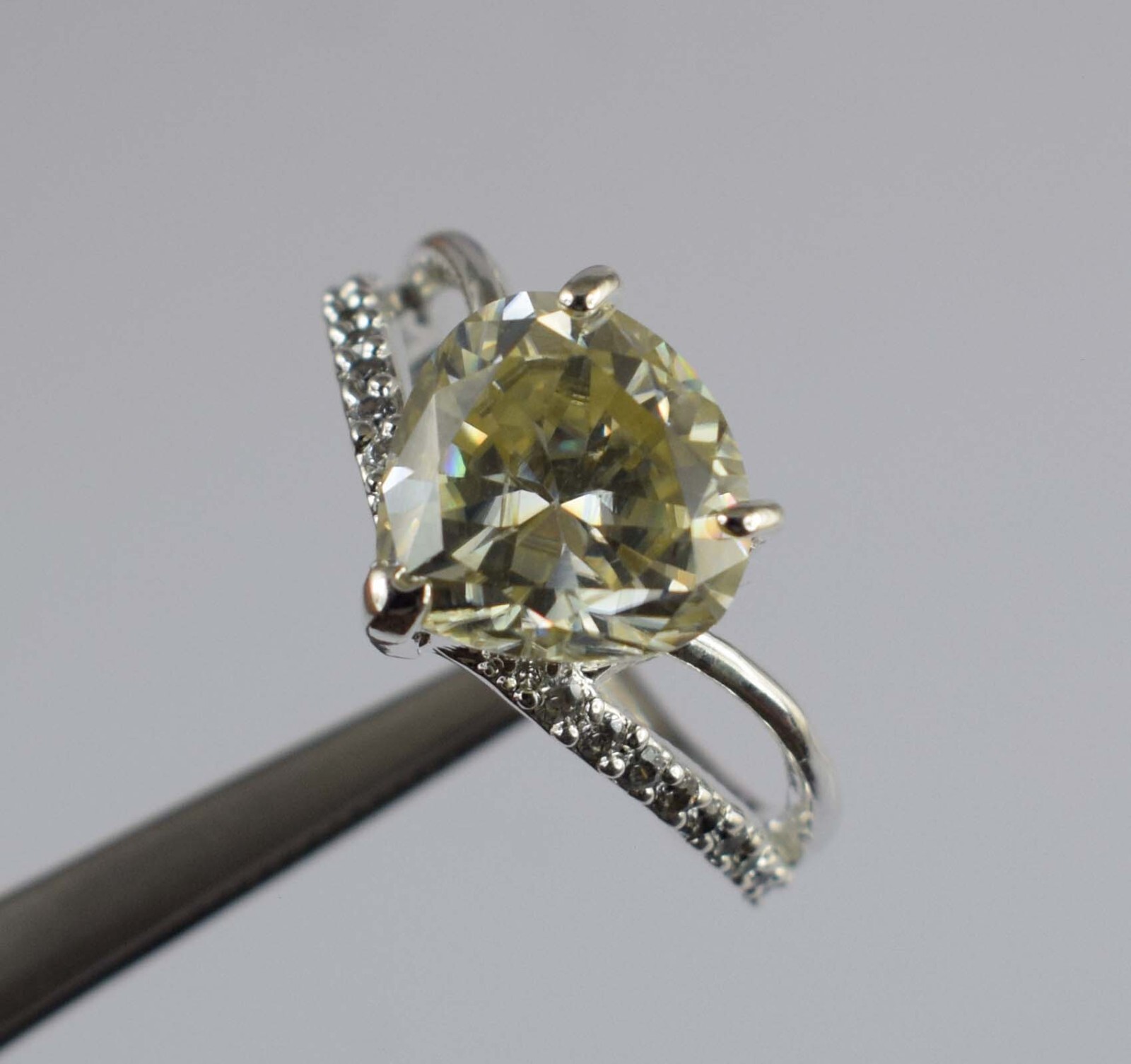 9.05 Ct Champagne Diamond Solitaire Pear Cut 11 x 10 mm Certified Women Ring